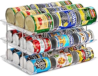 Sorbus 3-Tier Can Organizer for Pantry – Stackable Can Storage Organizer for Kitchen Cabinet, Can Rack Organizer for Pantry Shelf, Canned Food Dispenser with Rolling Design, Adjustable 2 or 3 Tiers