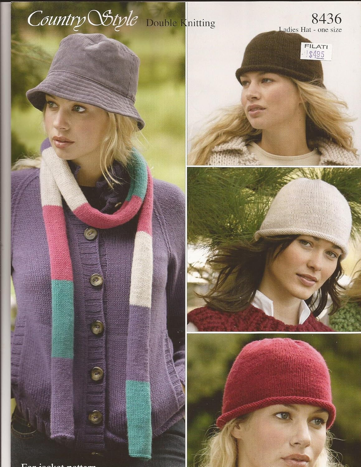 Country Style DK Womens Hat & Scarf Knitting Pattern 8346