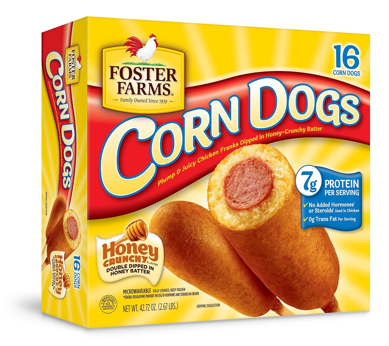 Foster Farms, Corn Dogs, Fully Cooked, Honey Crunch Flavor, 42.72 oz (Frozen)