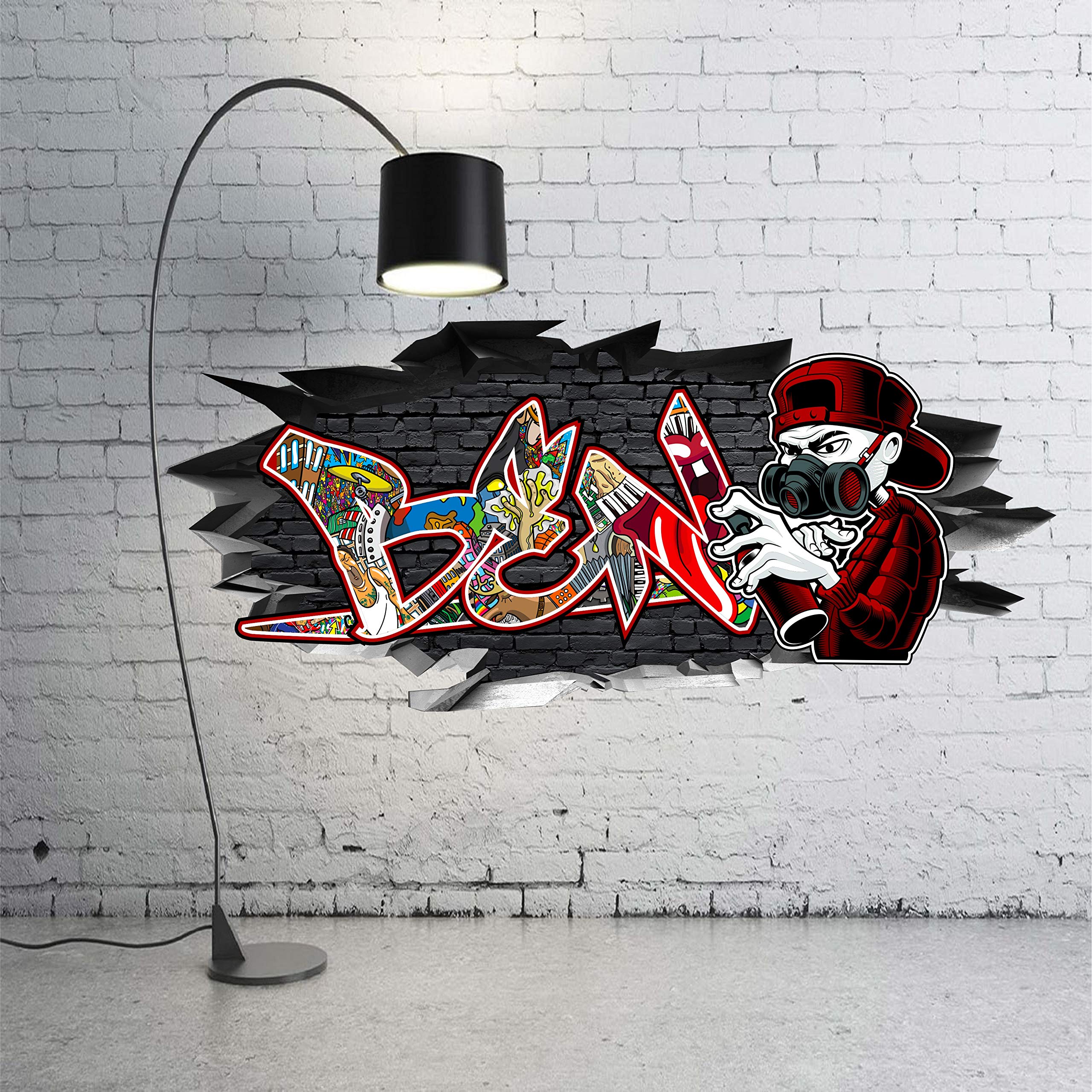 Graffiti Brick Wall Tattoos Woman With Tattoos Making Graffiti · Free