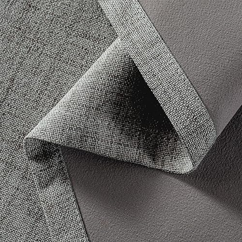 Miniatura 5 de Cucraf Cortinas opacas completas, aspecto de lino sintético, aislamiento térmico y ojales, para dormitorio, sala de estar, juego de 2, 52 x 90