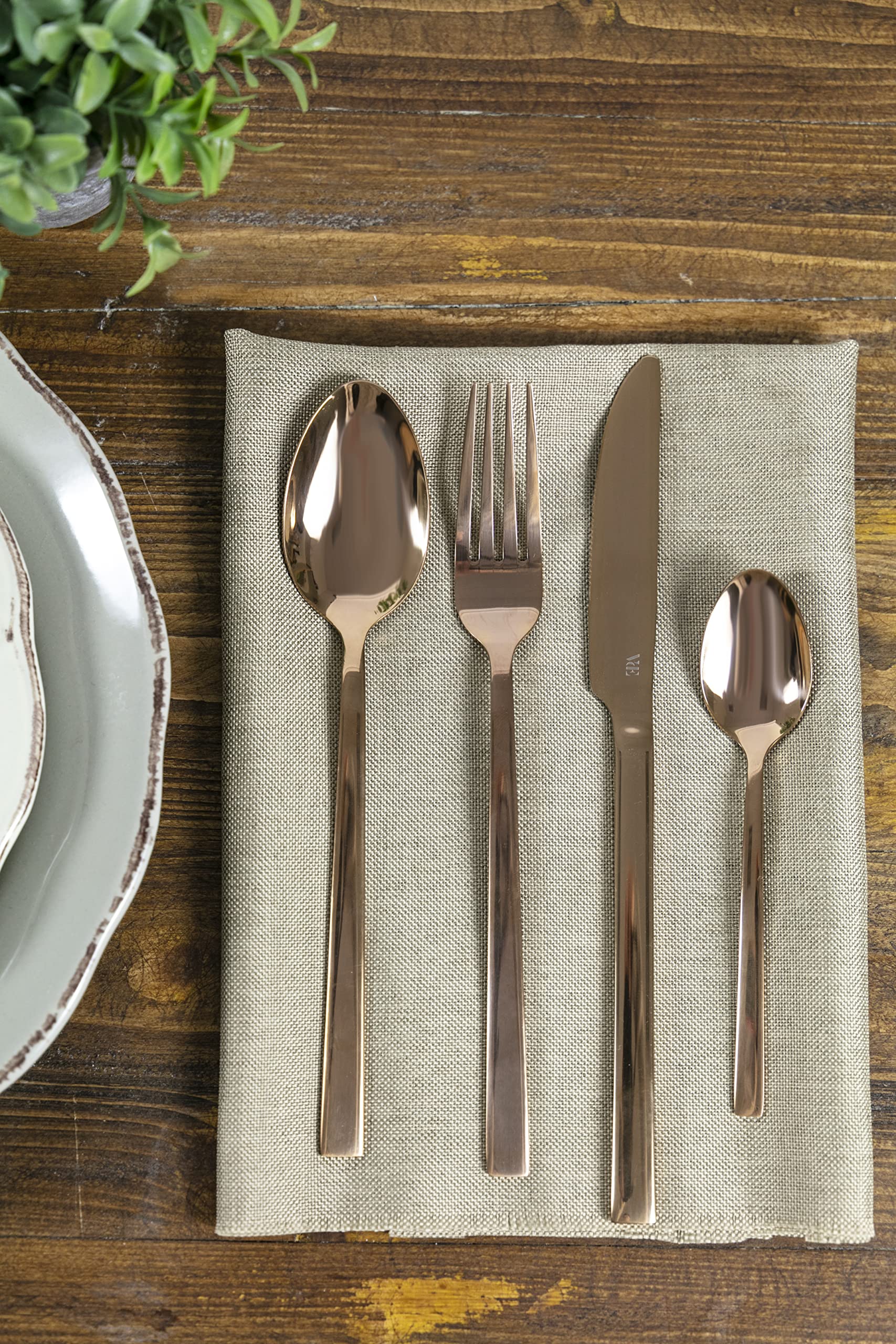 Villa d’Este Home Tivoli Lexington Set 24 posate in acciaio copper lucido