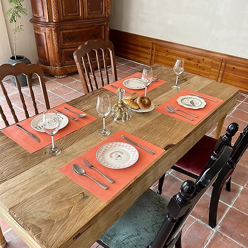 Miniatura 9 de WAZAIGUR Manteles individuales, manteles individuales de vinilo tejido entrecruzado, fáciles de limpiar, duraderos, antideslizantes, resistentes al