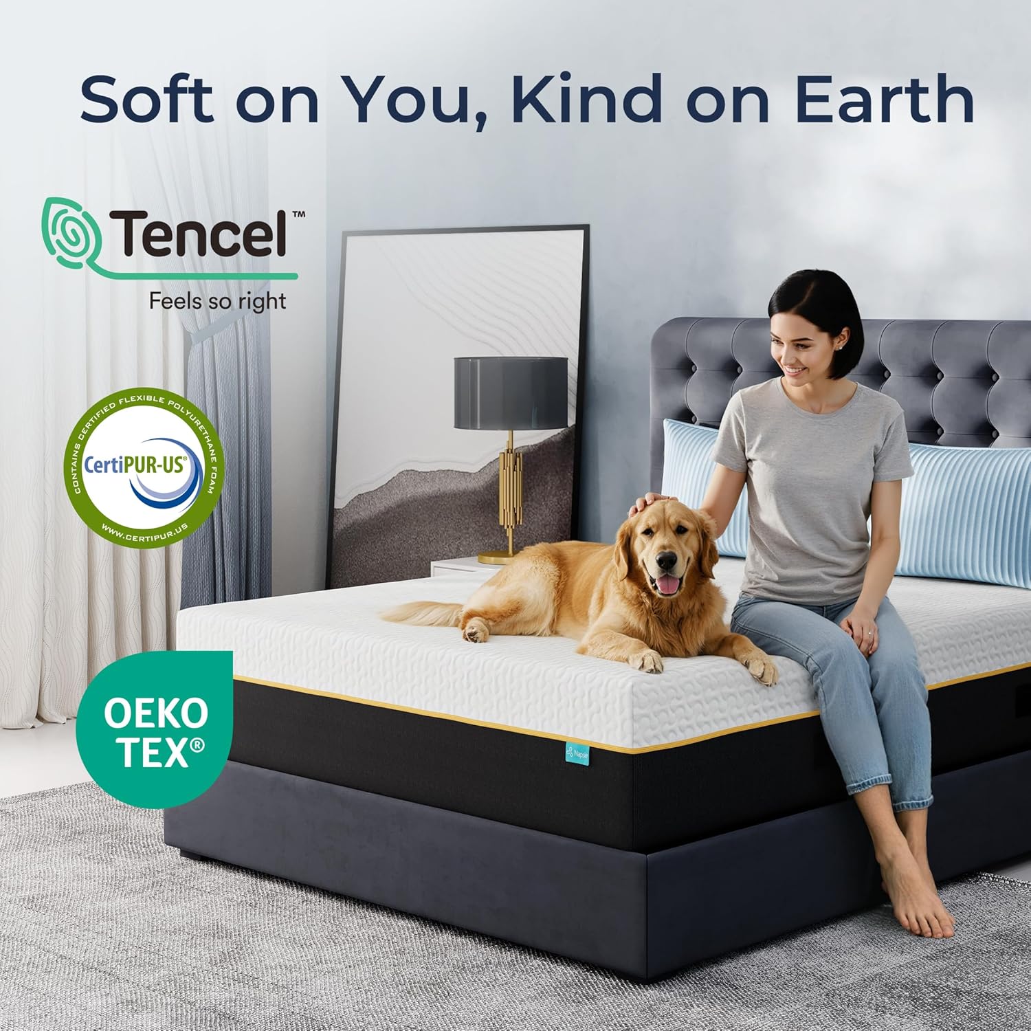 10 Inch Full Mattress for Kids, Cooling Full Memory Foam Mattress in a Box for Pressure Relief, Cooling Tencel Cover, Foam Made in USA, CertiPUR-US Certified, Medium Plush