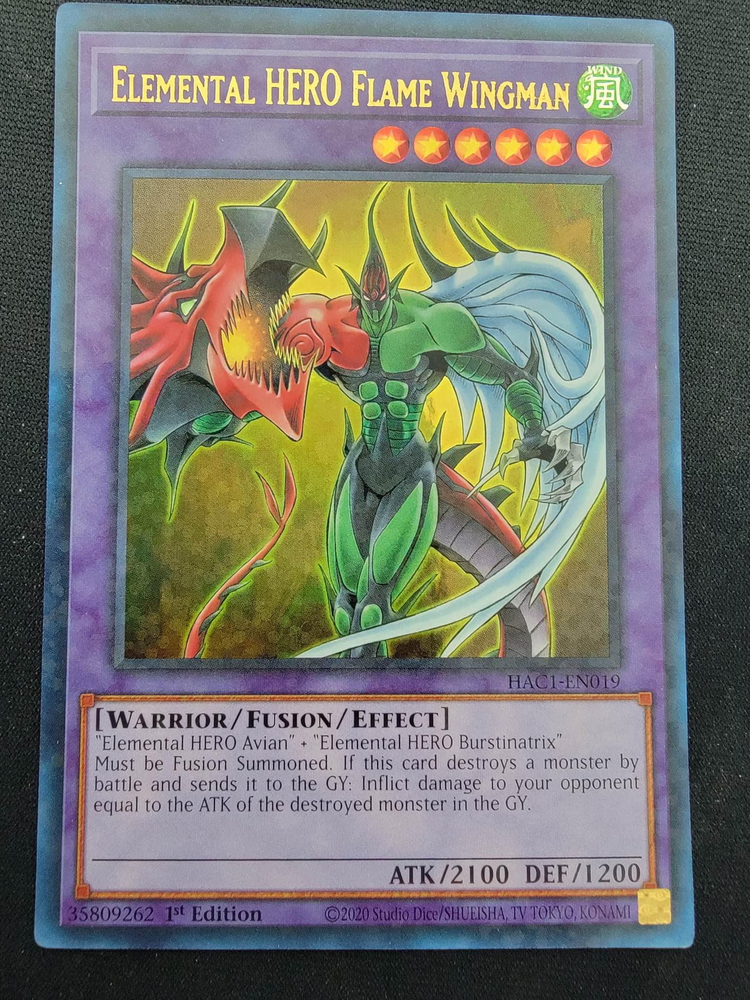 Amazon.com: Elemental HERO Flame Wingman - HAC1-EN019 - Ultra Rare