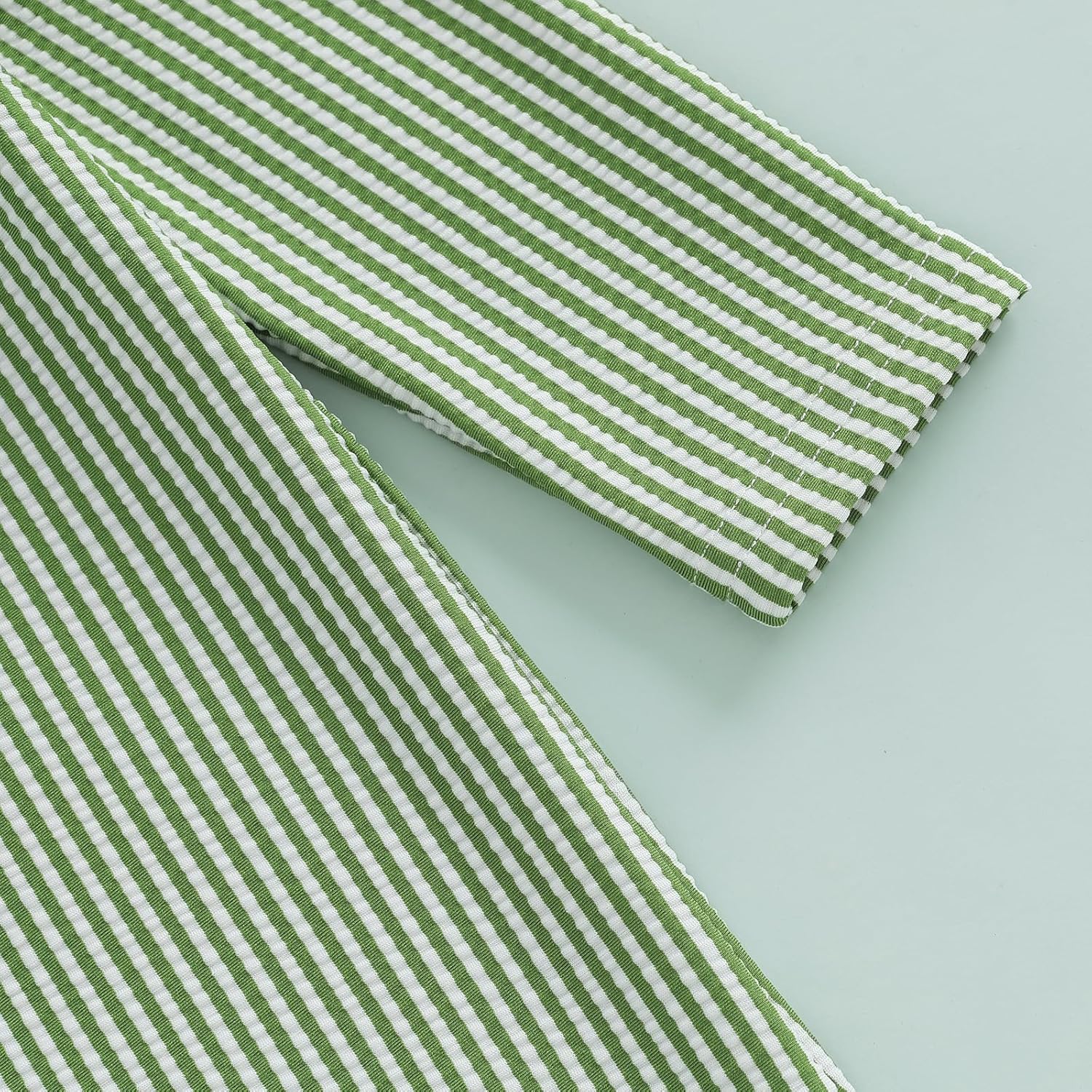 Gueuusu Baby Boys Girls Swimsuit One Piece Striped Zipper Bathing Suit Rash Guard Long Sleeve Seersucker Swimwear Sunsuit - Image 5