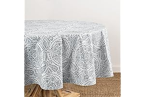 Elrene Home Fashions Round Vinyl Tablecloth: Adorn Your Table with Bohemian Flair
