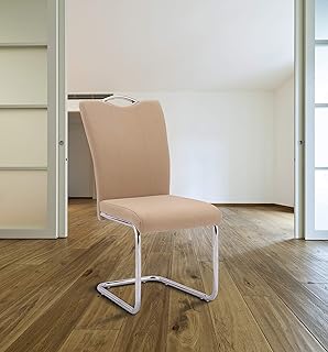 Studio Decor Austria Juego 4 sillas Tap. Jarama, Tela y Madera cromada, Beige, Unico