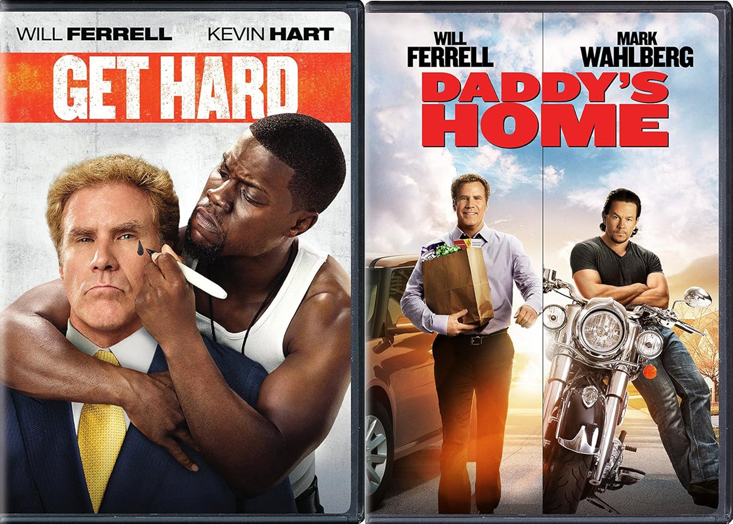 Comedy Set with Will Ferrell Daddy's Home DVD + Get Hard 2 pack Double Feature
