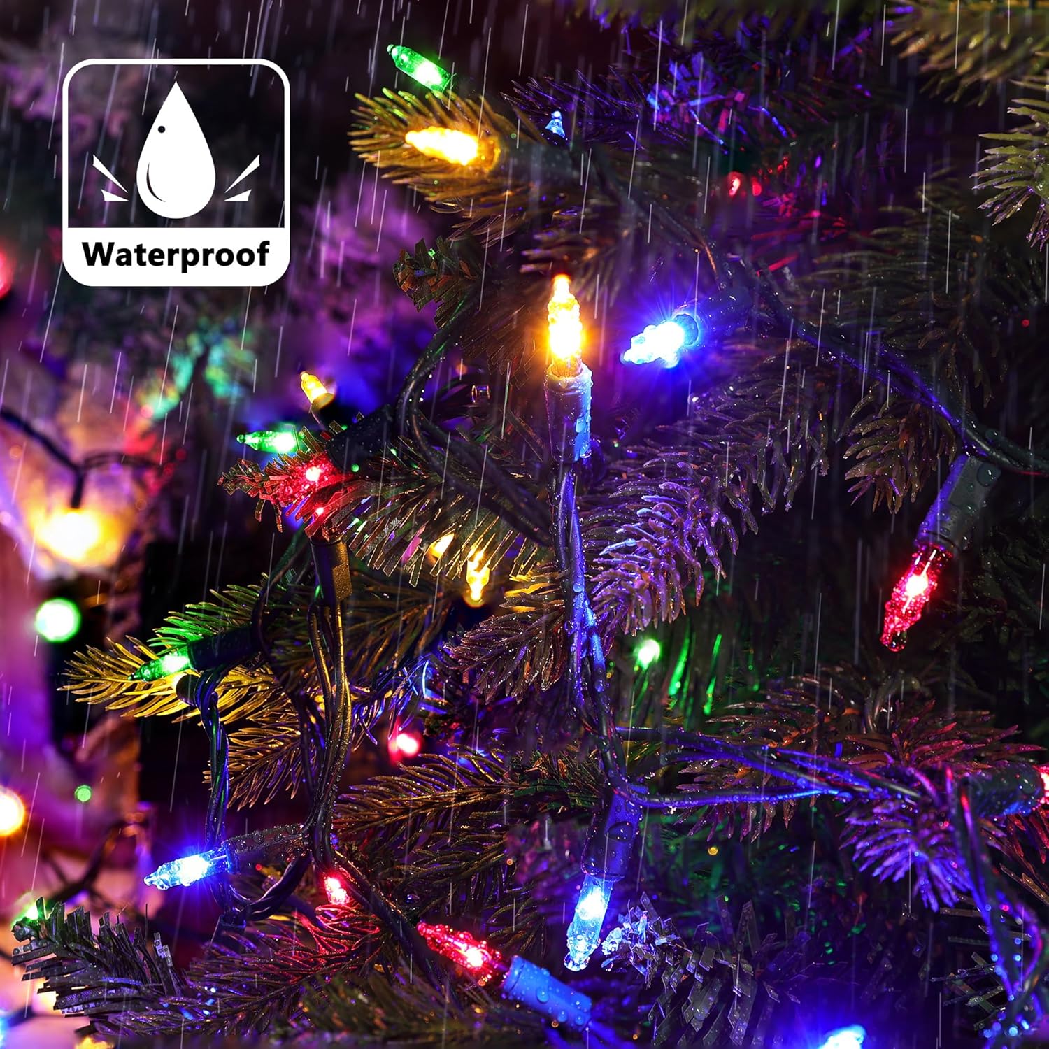 Joomer LED Christmas Lights, 3Pack Total 58.5FT 300 LED Multicolor Christmas Tree Lights, Connectable Waterproof Mini String Lights Plug in for Indoor Outdoor Home Christmas Decoration