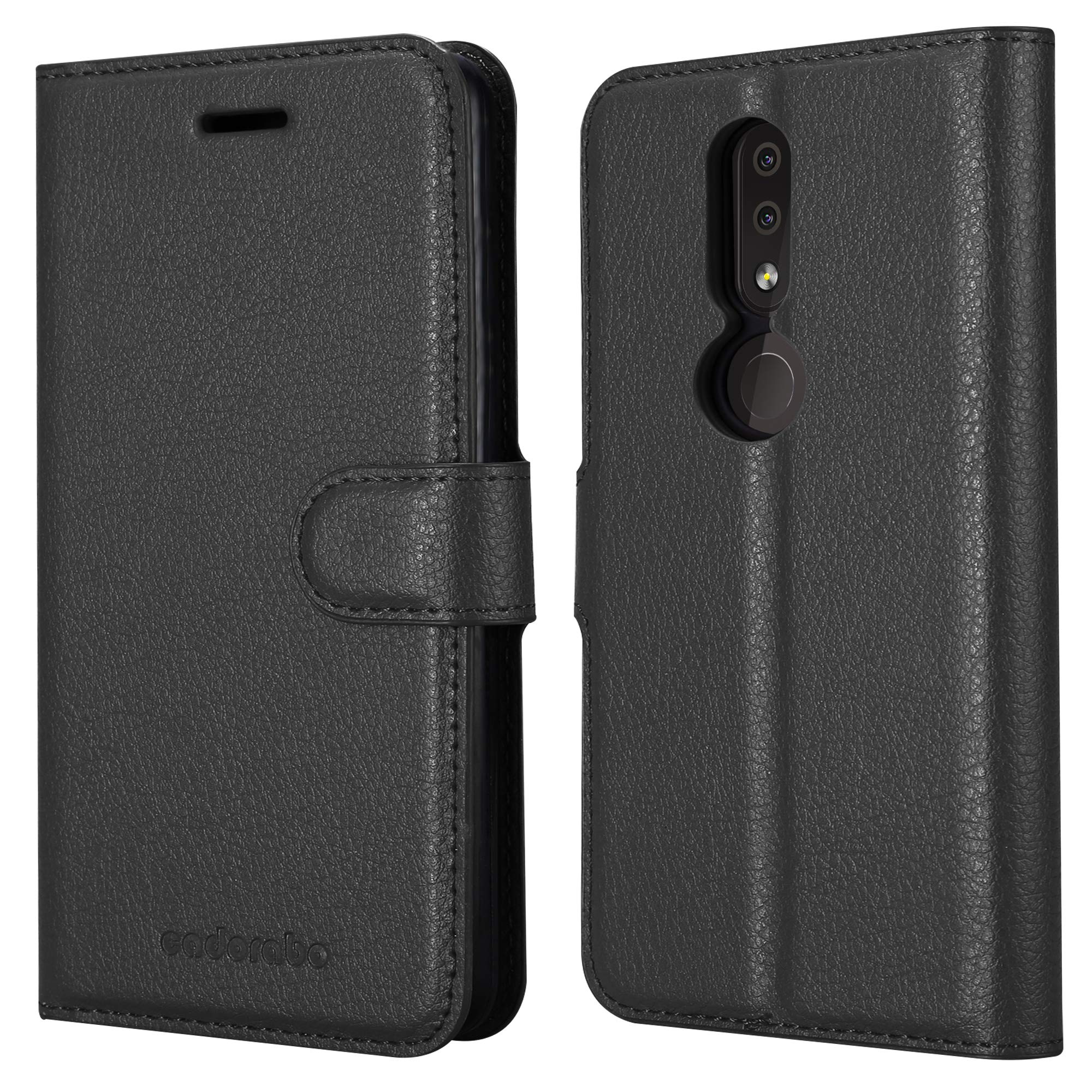 Cadorabo Custodia Libro Per Nokia 4.2 - Nero Carbone, Portafoglio Con Slot Carte, Funzione Stand E Chiusura Magnetica