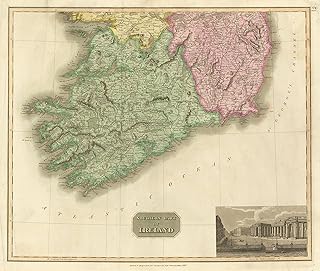 Südlicher Teil von Irland Munster Leinster Coach Roads. Thomson - 1817 - alte antike Vintage-Karte - gedruckte Karten von Irland