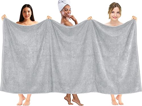 Miniatura 7 de DAN RIVER Toalla de baño extragrande 100% algodón de 40 x 80 pulgadas, paquete de 1  toalla de baño extragrande de 21.16 ozm, altamente absorbente y