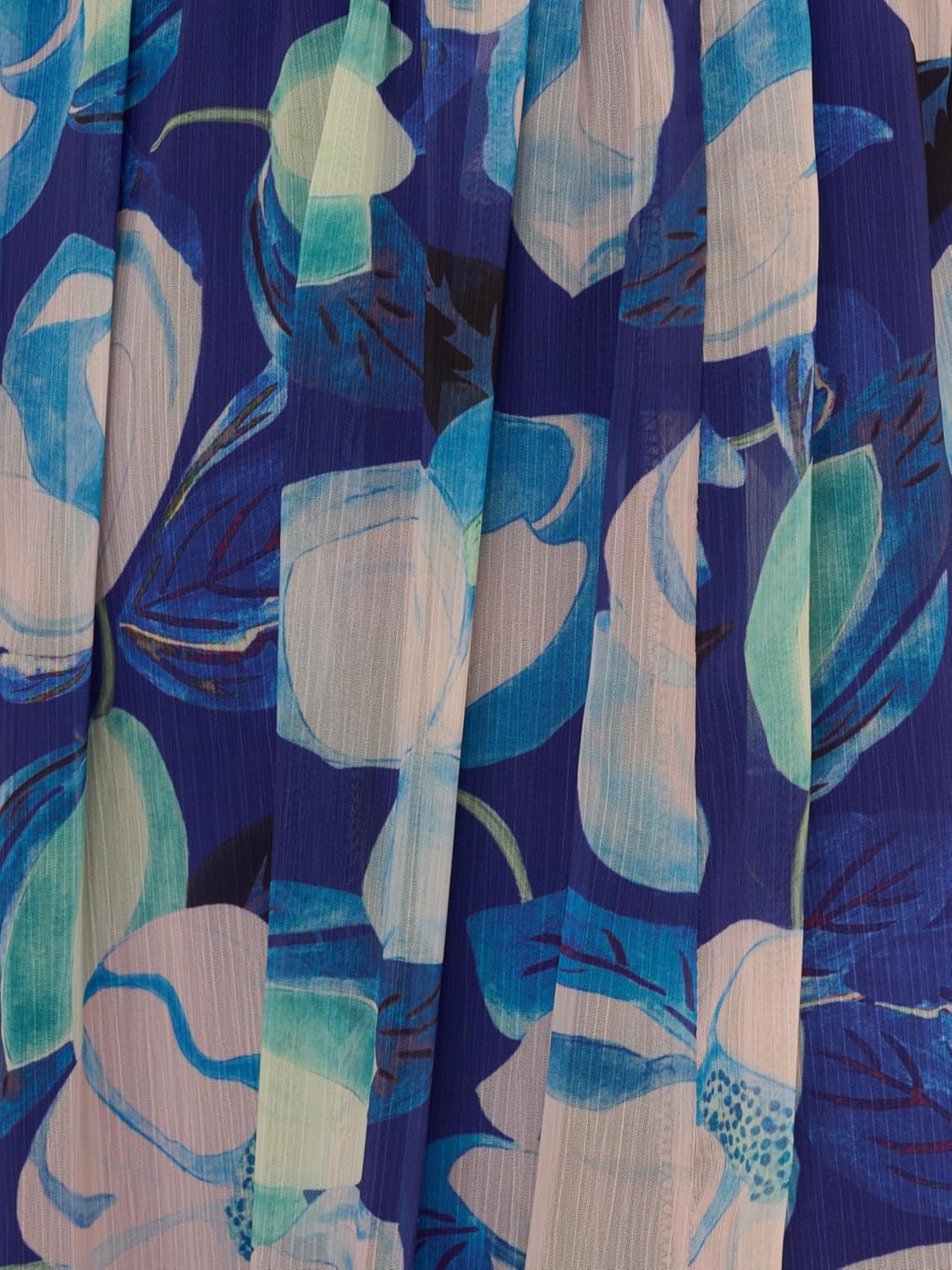 Adrianna Papell Womens Crinkle Chiffon Floral Gown - Image 3