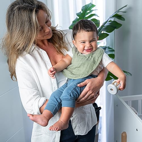 Miniatura 8 de Comfy Cubs Baberos de muselina para bebé, baberos ajustables con broches fáciles, dentición y babeo, baberos absorbentes para niños y niñas