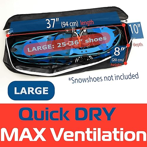 Miniatura 7 de Athletico Bolsa para raquetas de nieve - Mochila para zapatos de nieve para llevar, empacar y almacenar raquetas de nieve