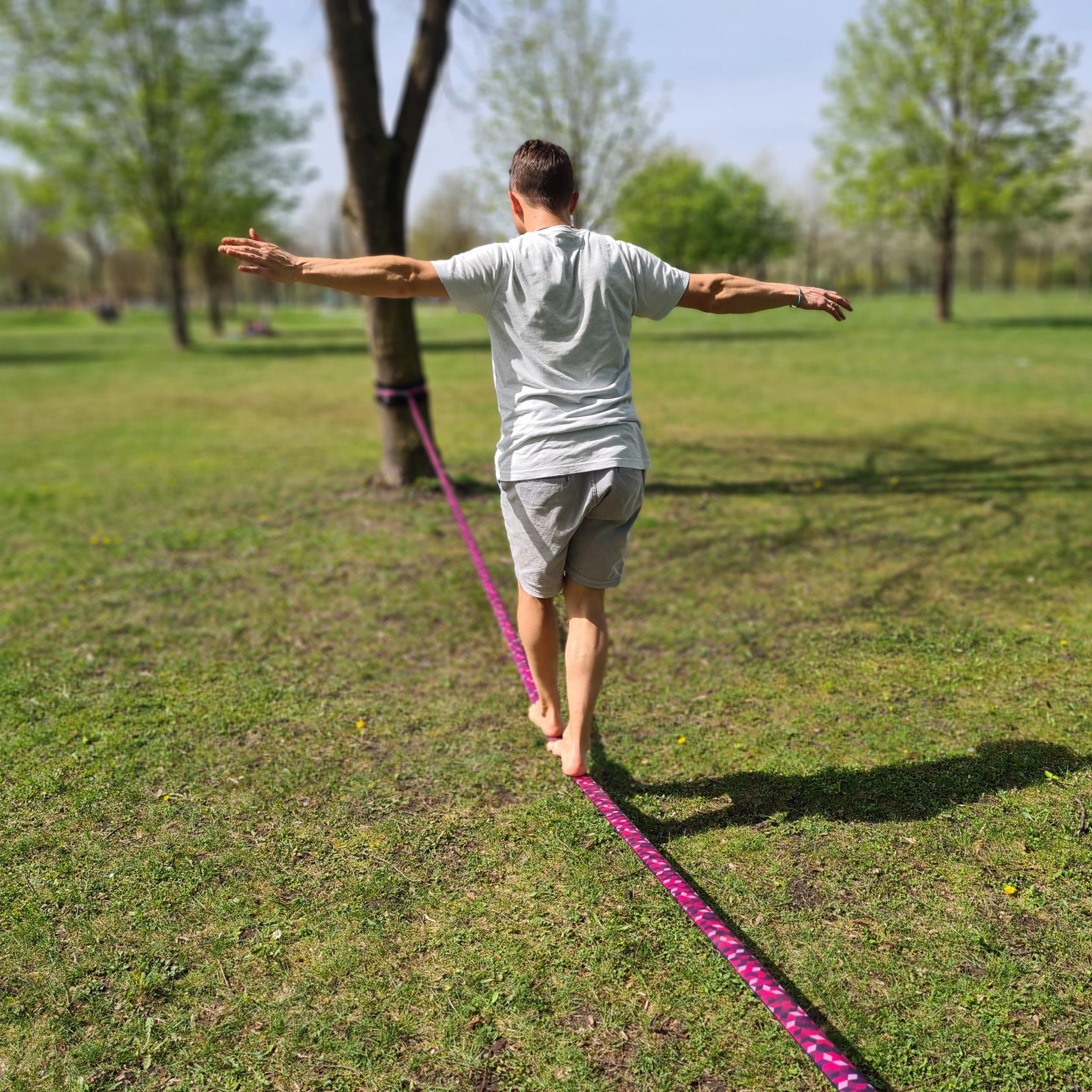 Slackline Per Bambini Small Foot - Set Con Protezione Alberi, Portata 80 Kg, Per Asilo E Gioco