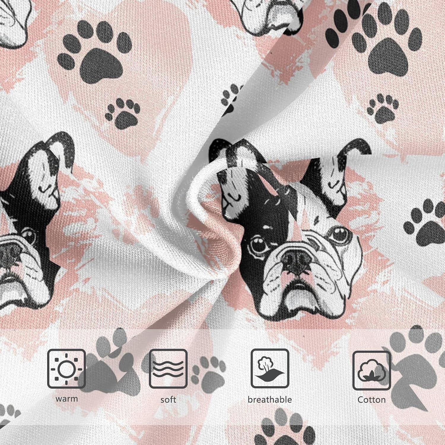 visesunny Pink French Bulldog Potty Training Underwear Boys Toddler Cotton Soft Brief Size 2T-8Y for Kids