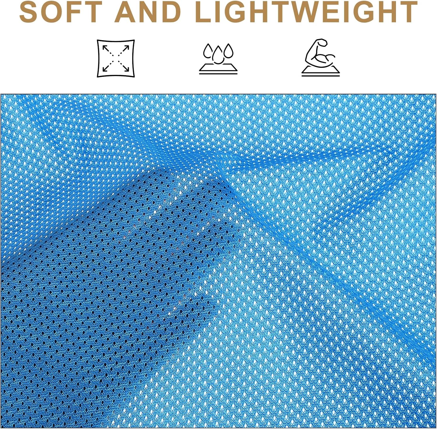 PATIKIL 62 Inch Wide Mesh Fabric Slightly Stretchy, Polyester Micro Mesh Jersey Fabric for Sewing Backpack Pocket and Straps, Netting Clothes, Shopping Bags, Cobalt Blue 2 Yard