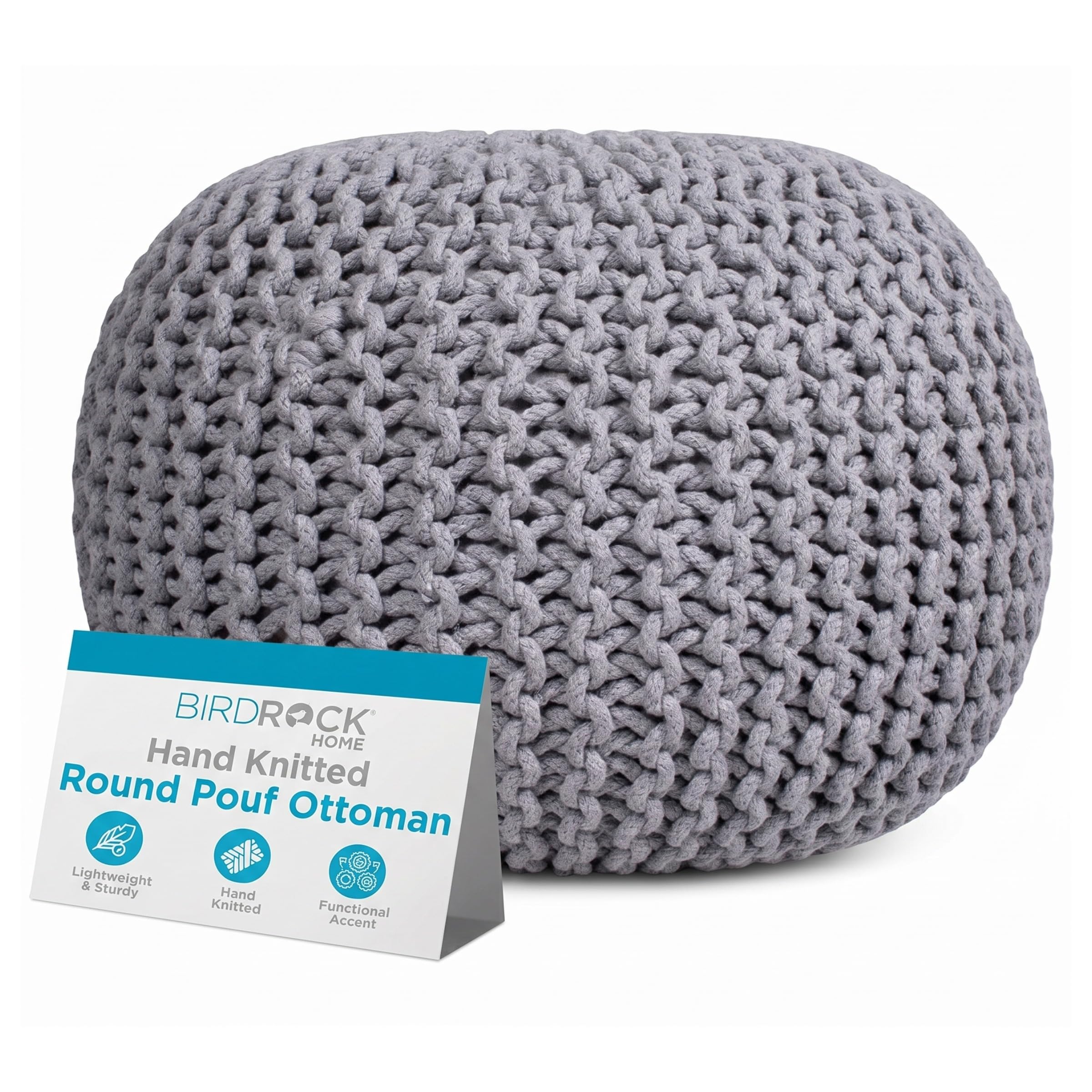 BIRDROCK HOME Round Pouf