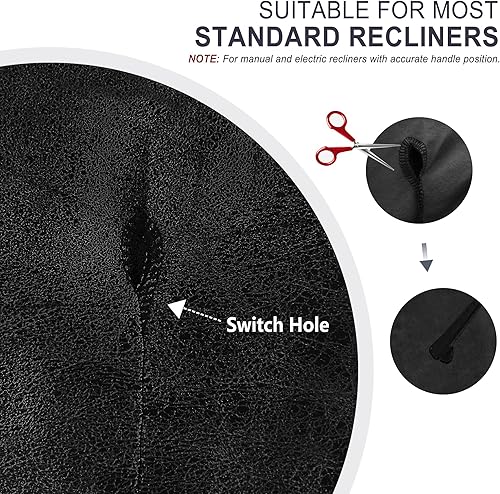 Miniatura 103 de Fundas para sillas reclinables con aspecto de cuero, funda elástica de 4 piezas, funda suave para silla reclinable, protector de muebles lavable