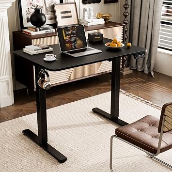 ERGOMAKER 35 Electric Standing Desk, Height Adjustable, Sit Stand Up Desk for Home Office & Computer Workstations, Memory Controller, Black