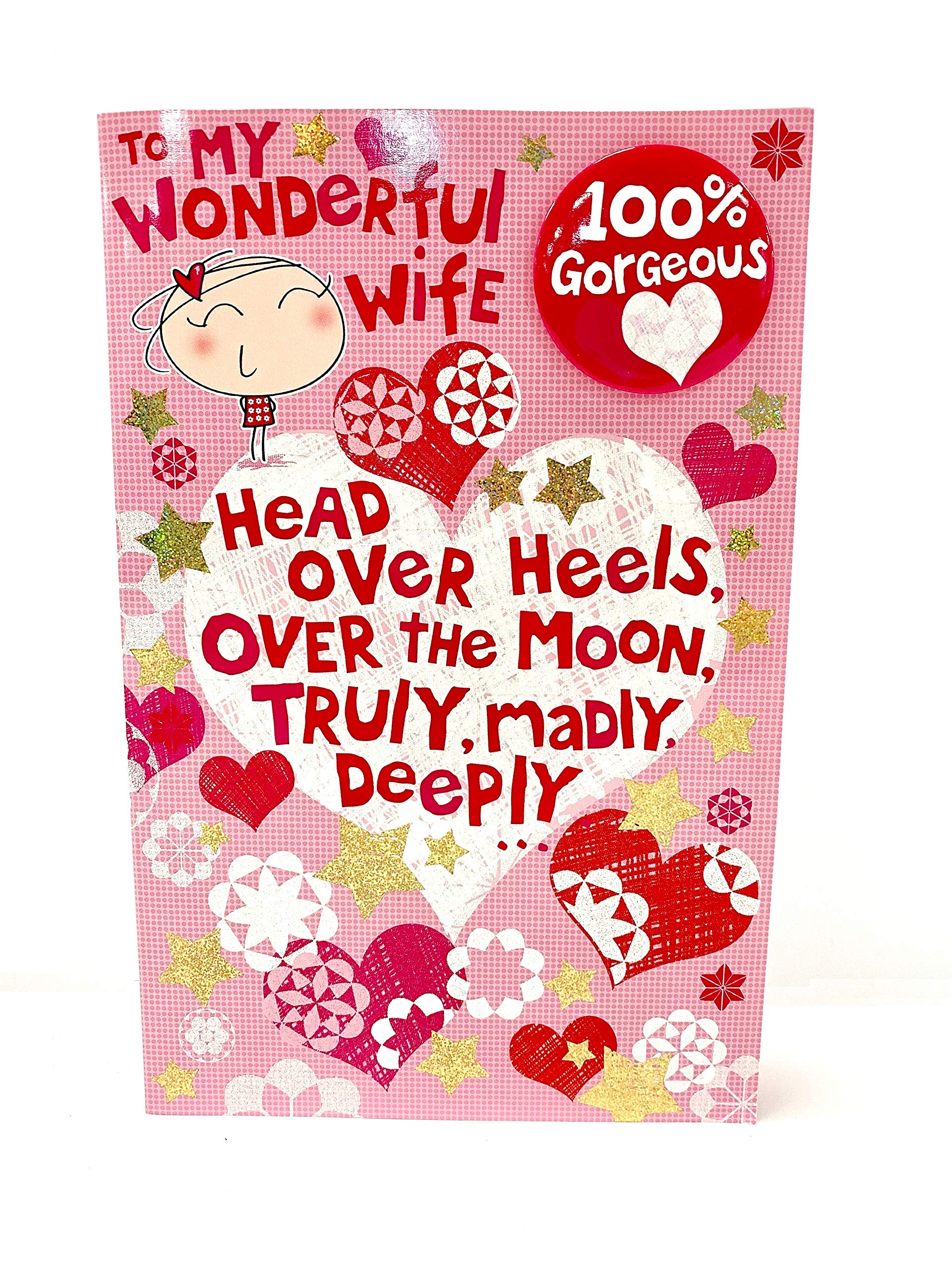 Wife Valentine's Day Card with Badge