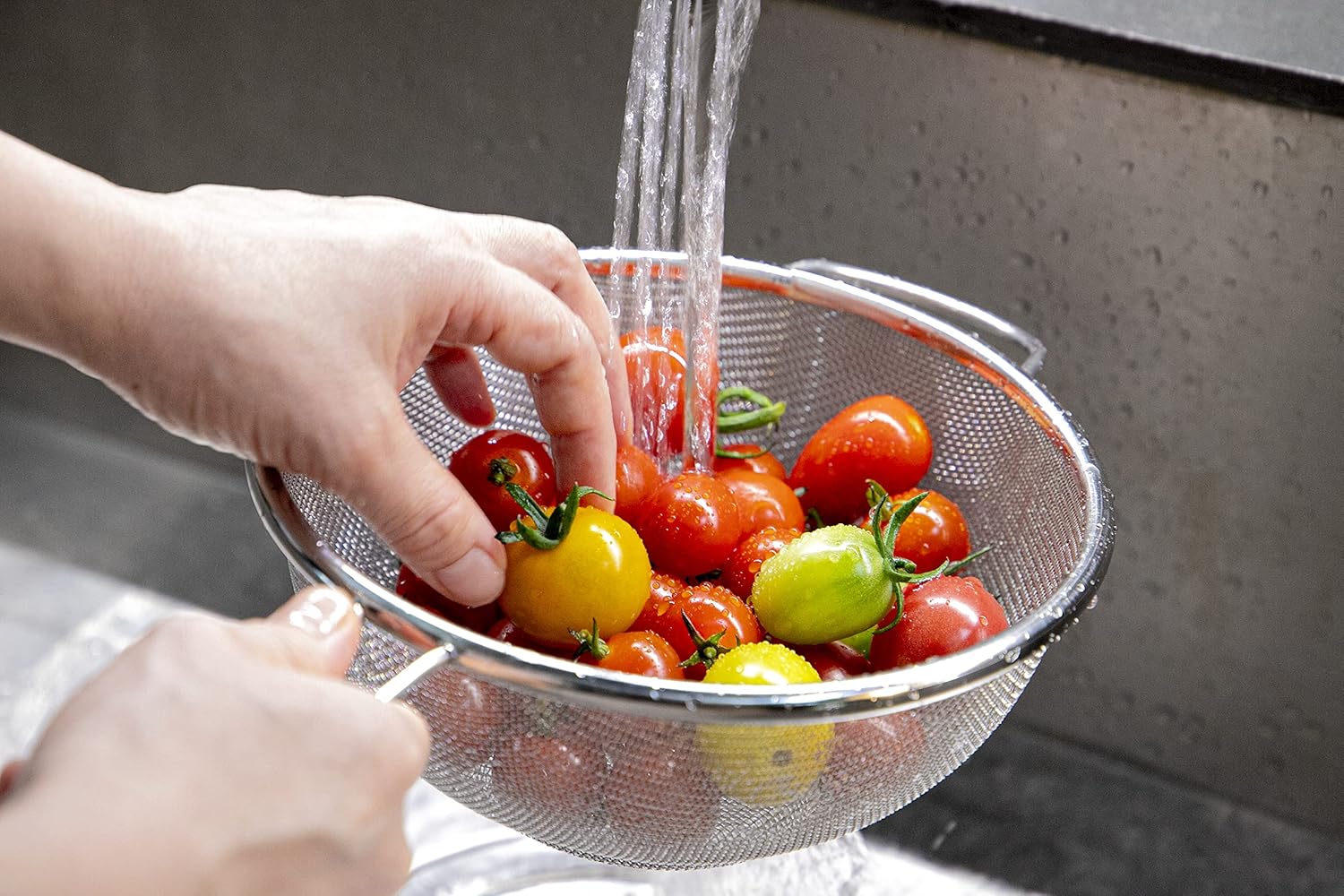 Kyoto Katsugu 4580047177072 Stainless Steel Hand Colander 8.3 inches (21 cm), Made in Japan, Silver