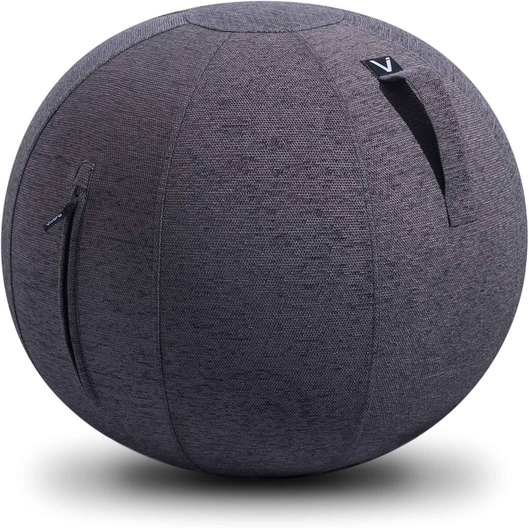 Vivora Luno - Sitting Ball Chair for Office, Dorm, and Home, Lightweight Self-Standing Ergonomic Posture Activating Exercise Ball Solution with Handle & Cover, Classroom & Yoga