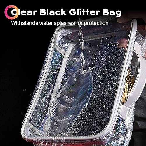 Miniatura 2 de BYOOTIQUE AW 420D - Neceser de viaje de nailon transparente, portátil, ligero, transparente, organizador de almacenamiento de cosméticos, piscina,