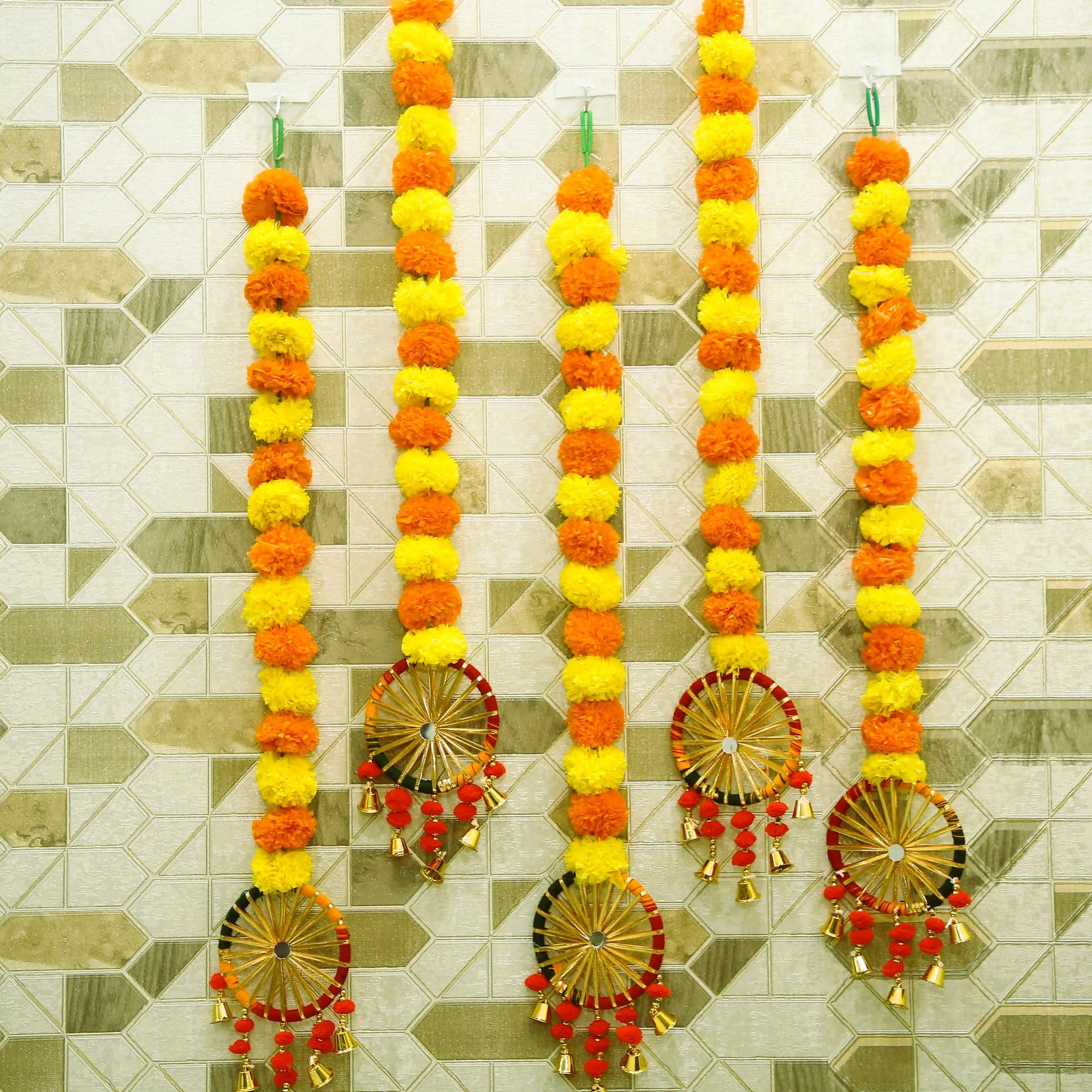 Akaar Decor Artificial Marigold Flowers Handmade Hanging for Home & Office Decoration | Diwali Decoration Items for Home Decor | Artificial Flowers for Decoration | Pack of 1 (H:Approx.3ft) (B0CXDTN35F) Amazon Price History, Amazon Price Tracker