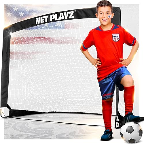 NET PLAYZ Soccer Goals Soccer Net - Kids Pop-up Football Goals for Backyard Practice & Training, Portable