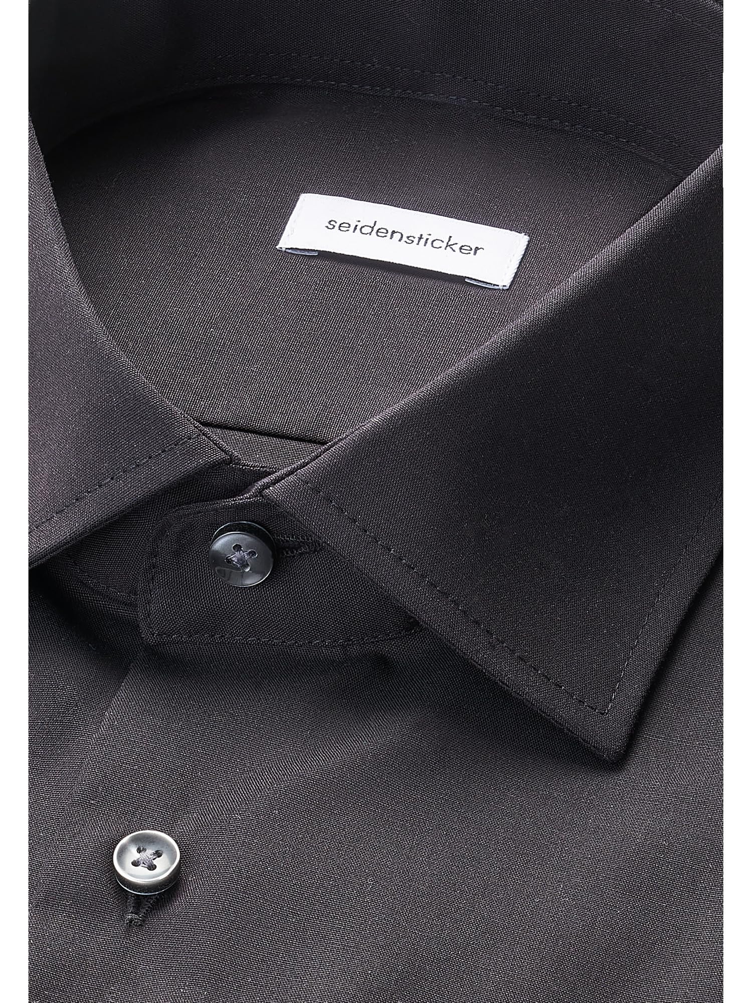 Seidensticker Herren Business Hemd Modern Fit - Bügelfreies Hemd mit geradem Schnitt, Kent-Kragen & Brusttasche - Langarm - 100% Baumwolle, Schwarz, 45 cm