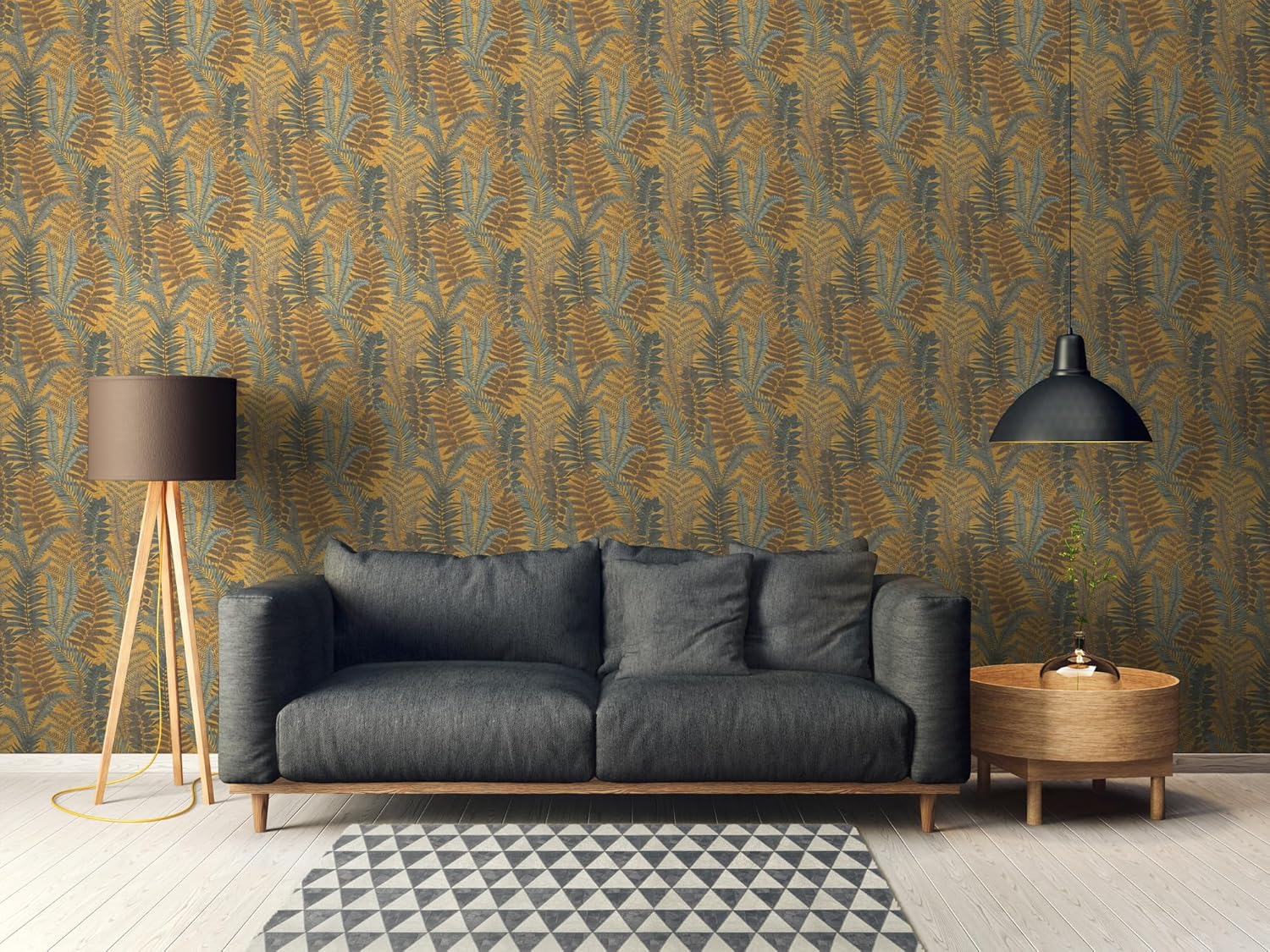 Livingwalls Wallpaper Tropical Design - Yellow, Blue, Brown - Jungle Wallpaper 395.99in x 20.87in Made in Germany - 393472