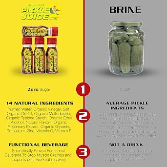 Pickle Juice Sports Drink Shots, Extra Strength, Chili Lime - Relieves Cramps Fast - Electrolyte Pickle Juice Shots for Day & Night Time Leg Cramp Relief - 2.5 oz, 12 Pack