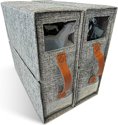 KB Vibes Juego de 2 organizadores de ropa de cama plegable con cremallera, se adapta a sábanas de cama individual, matrimonial, Queen, King (gris