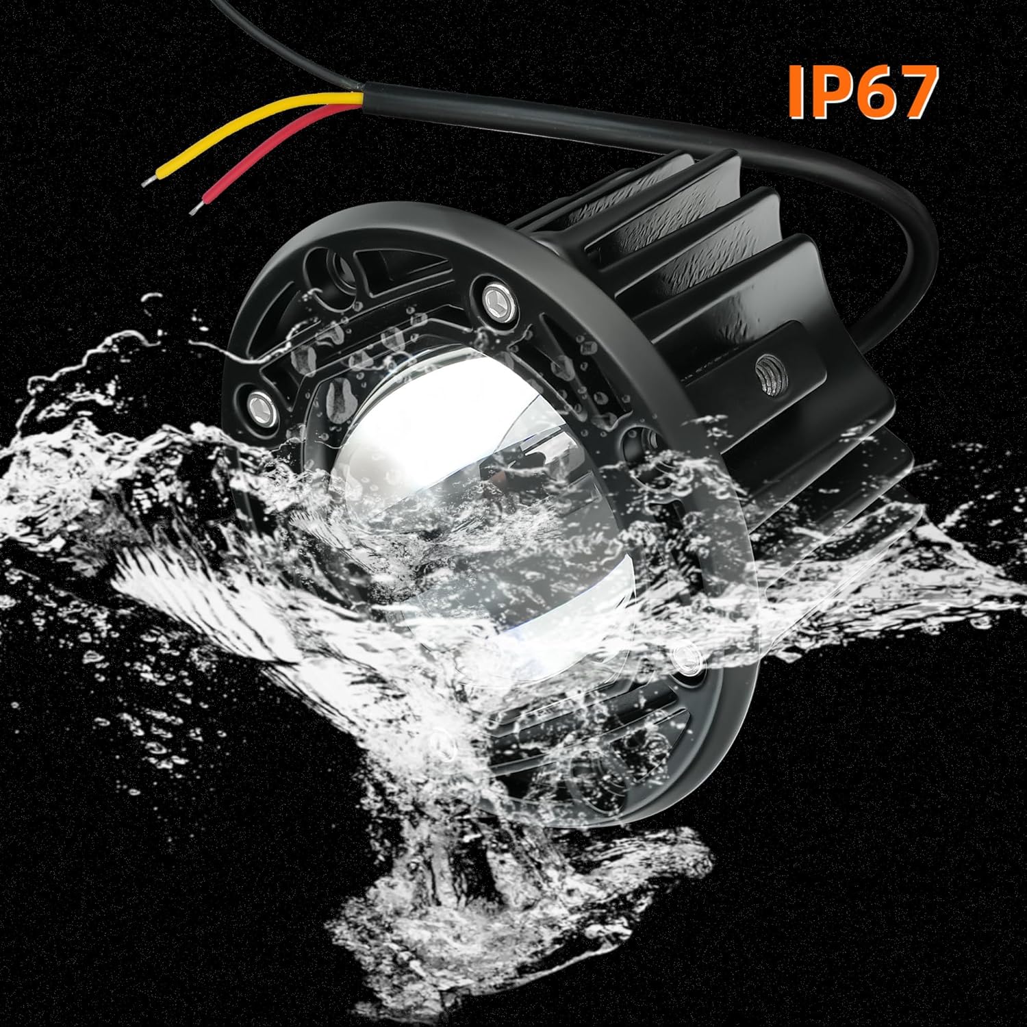 Round Yellow/White Flush Mount LED Pod 2Pcs 3Inch 30W Backup Reverse Lights Front Bumper Lights Driving Fog Lights Behind Grille Lights fit for Trucks SUV ATV UTV