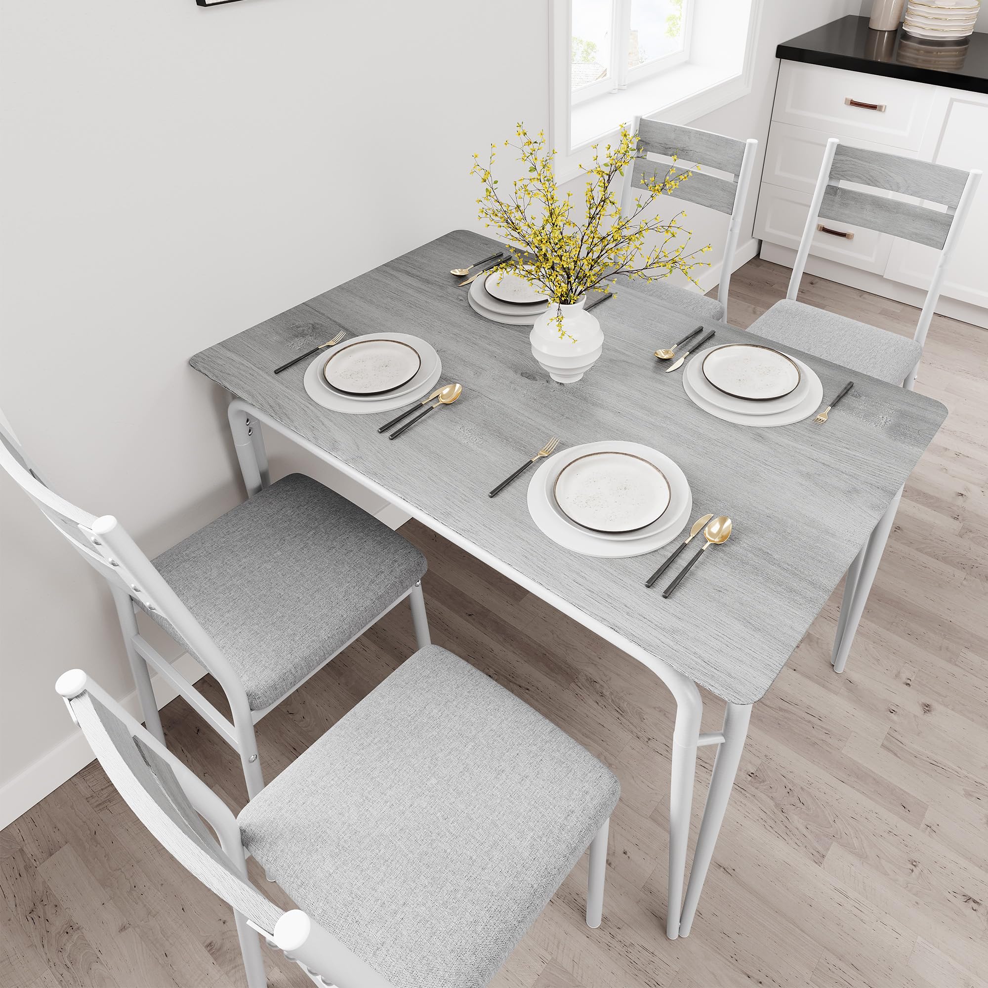Essgruppe 5-teilig Quadratischer Esstisch für 4 Personen