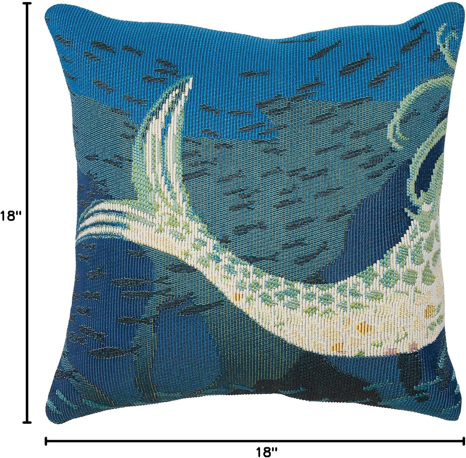 Liora Manne Marina Indoor/Outdoor Power Loomed Easy Care Pillow - Transitional Graphic Coastal Beach Accent (Mermaids are Real Ocean) (18" x 18")