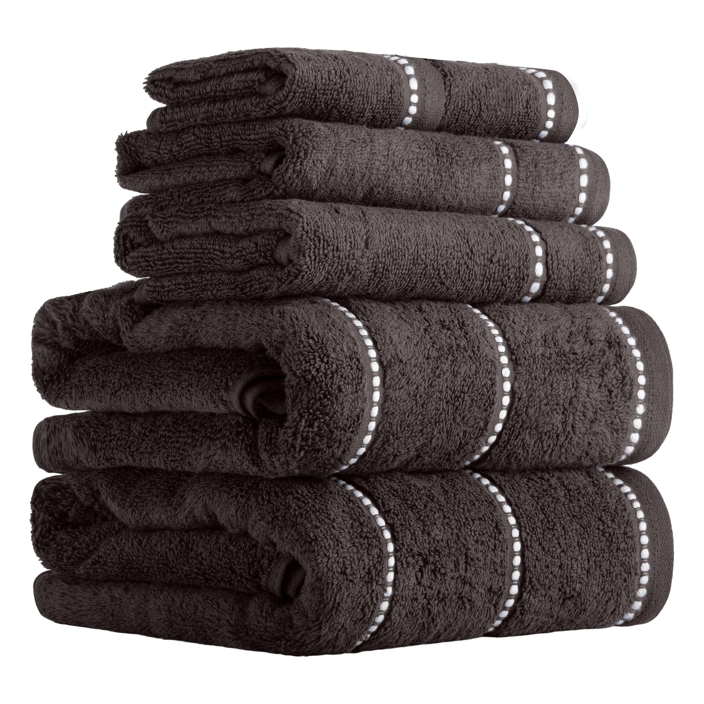 Serviettes en coton Lavish Home lot de 6 parfaites pour le dortoir et la salle de sport