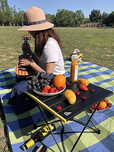 Miniatura 5 de iClimb 1 silla ligera compacta antihundimiento de dos alturas y 1 paquete de mesa plegable, ultraligero y compacto para adultos, al aire libre,