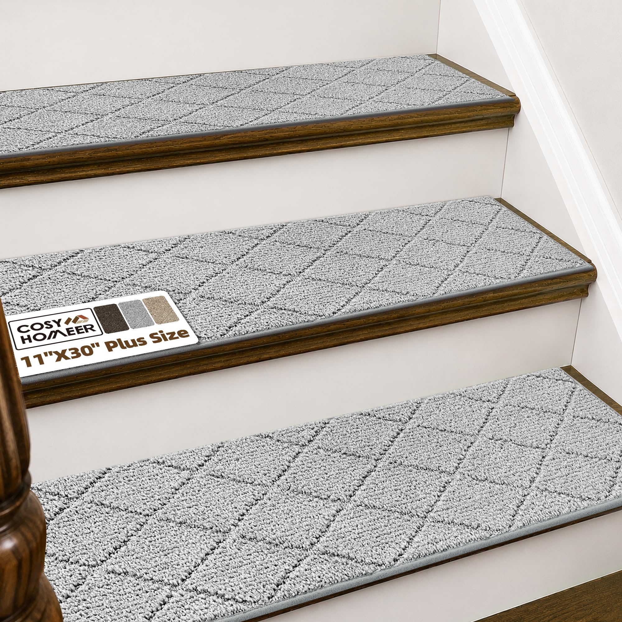 COSY HOMEER Stair Treads for Wooden Steps Indoor Non Slip 11"x30",15pcs