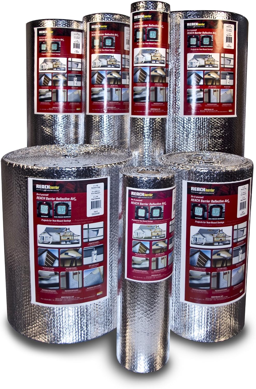 DD24100 Double Reflective Air, Polyethylene Insulation Roll, (2 ft x 100 ft), Sound Reduction, Easy Installation, for Attics, Exterior and Interior Walls, Garage Ceilings, and More