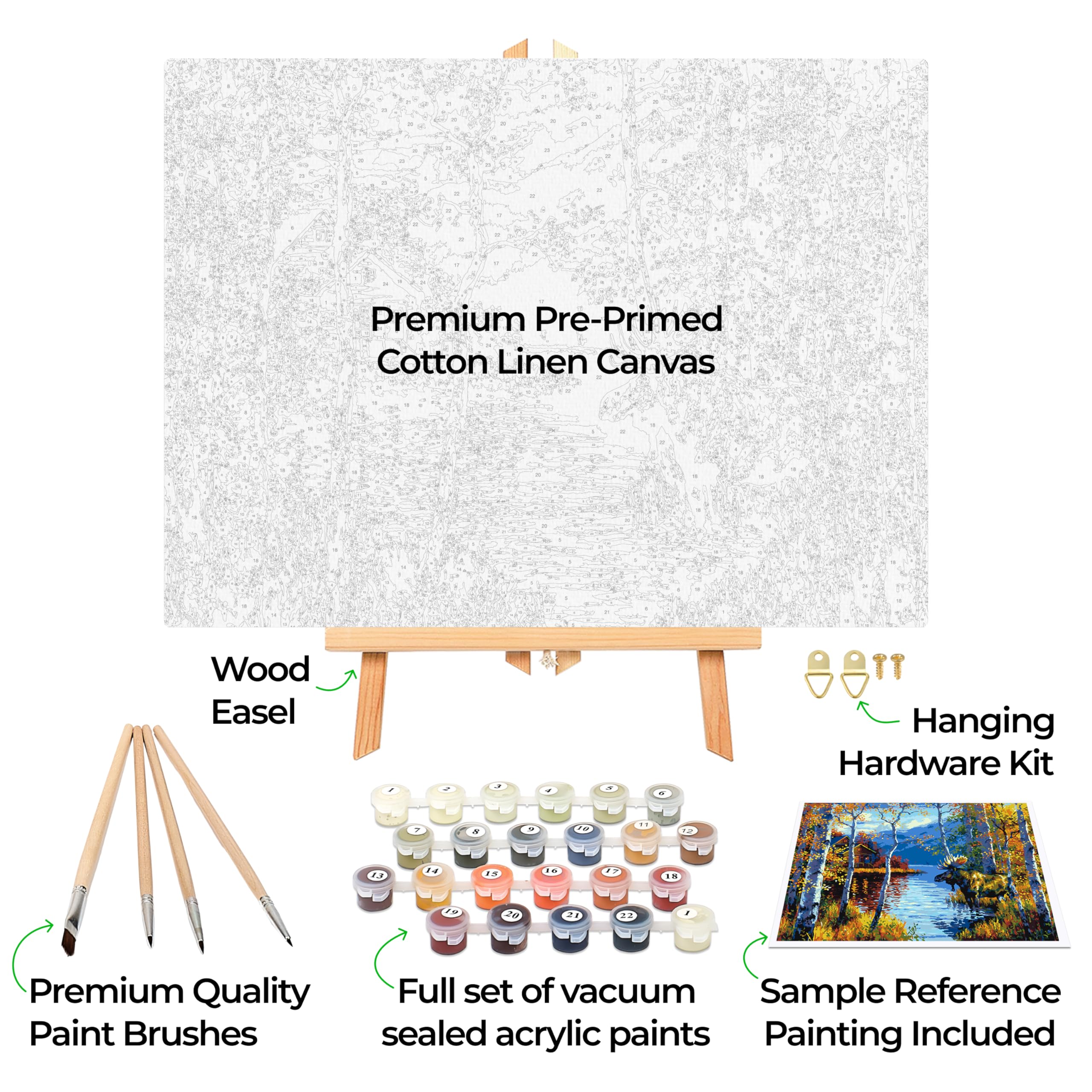 Ledgebay DIY Paint by Numbers Kit for Adults Framed Canvas Beginner to ...