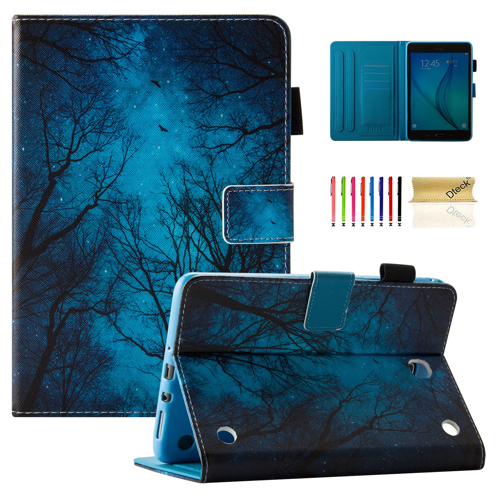 Dteck Case for Samsung Galaxy Tab A 8.0 (2015 Model), SM-T350/355/357, PU Leather Lightweight Folio Case with Card Slots/Stand Features, Cute Cartoon