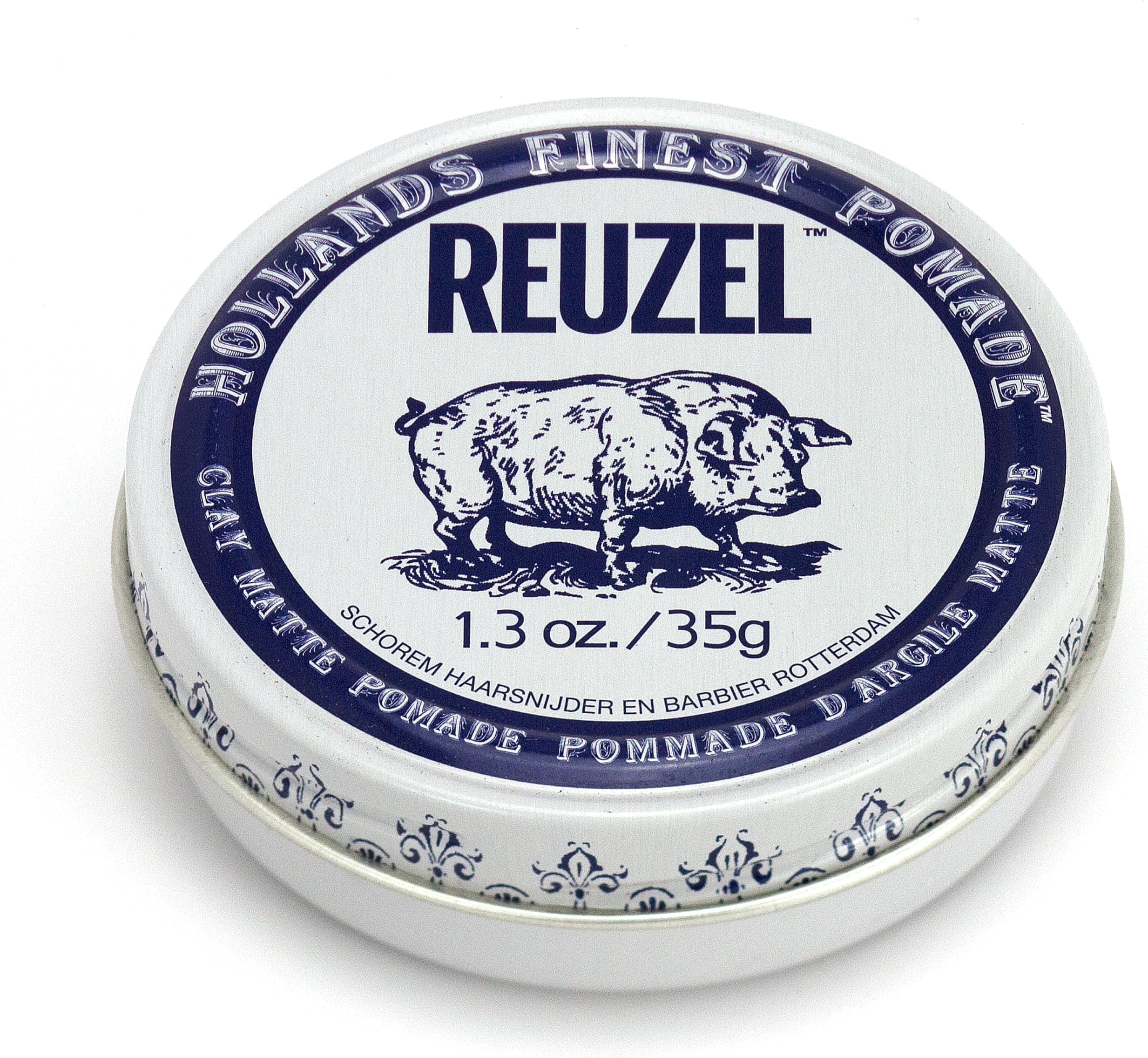 REUZEL Clay Matte Pomade, Medium All Day Hold, Water Soluble Styling, Matte Finish and Flake Free, Easy To Wash Out, For All Hair Types