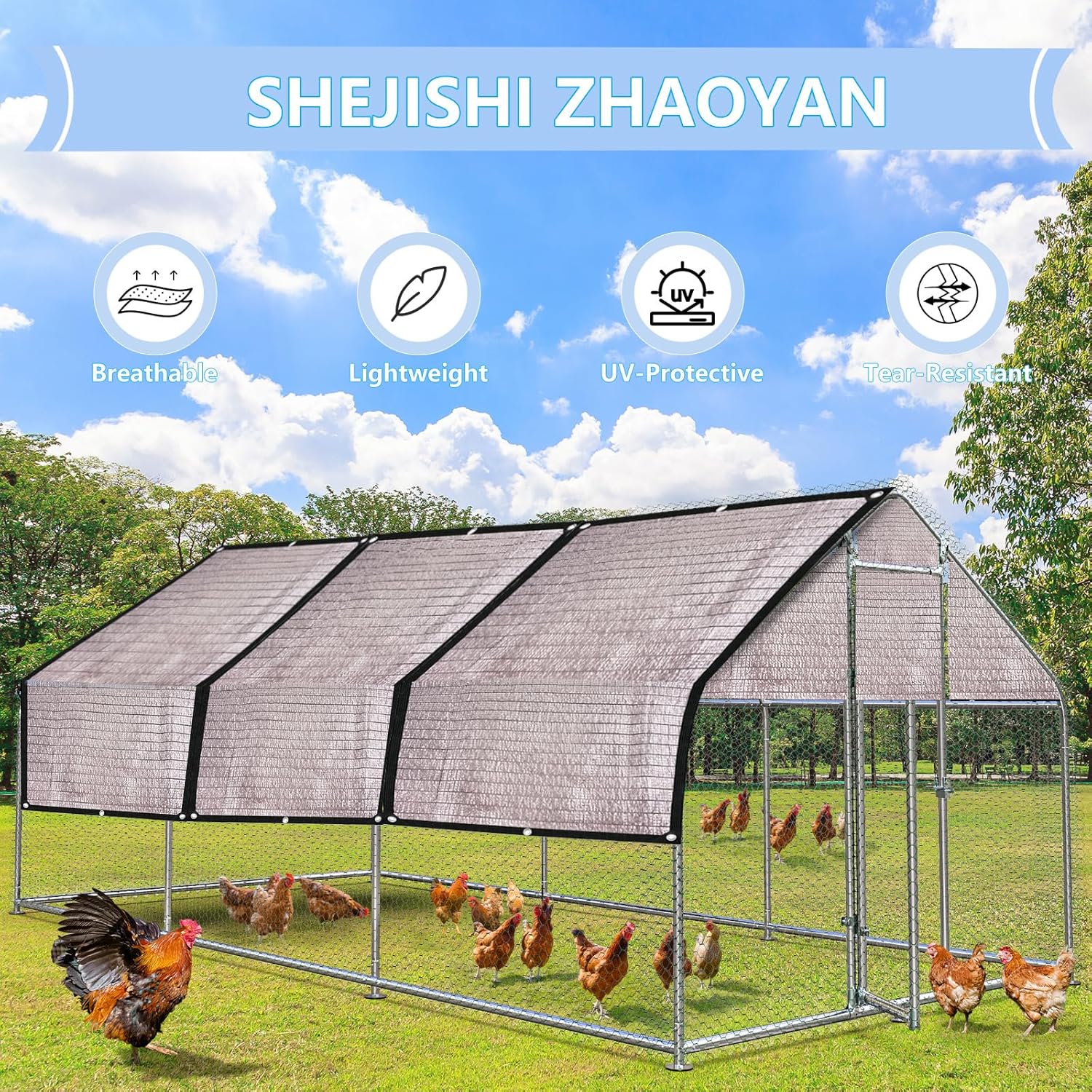 10x20Ft Silver Reflective 80% Aluminet Shade Cloth with Grommets - for Cars,Boats,Kennel,Protective Cover,Outdoor. Durable Reflective Heat tarp