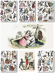 Pacote de adesivos grandes # Cenas de amor engraçadas animais antigos desenhos animados HANATABA Vintage Art Deco adesivos de vinil para laptop de parede