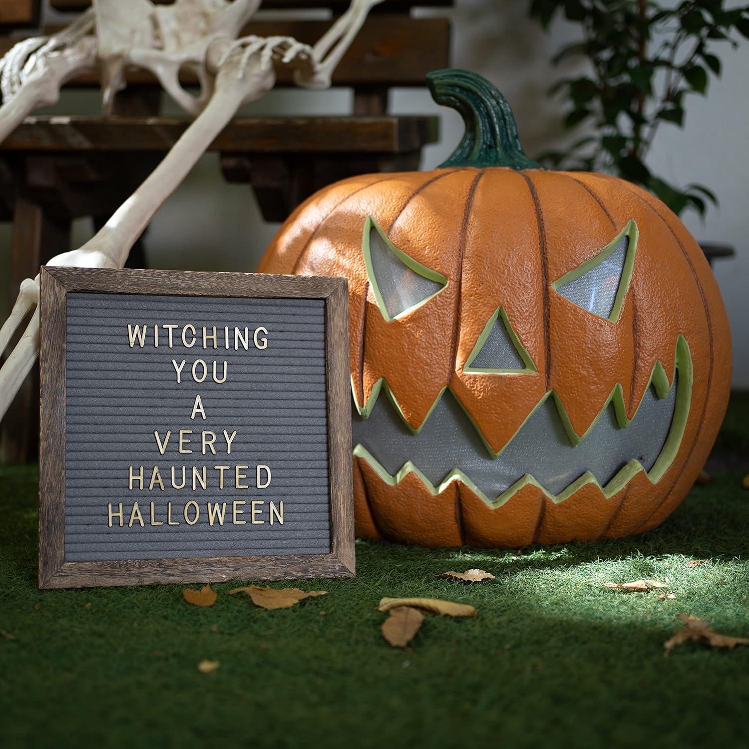 Rustic Wood Frame Gray Felt Letter Board 10x10 inch with Letters, Stand, Scissors Set | Baby Announcement Sign | First Day Of School Board | Message Board for Classroom | Rustic Letter Board Sign with Changeable Letters : Office Products