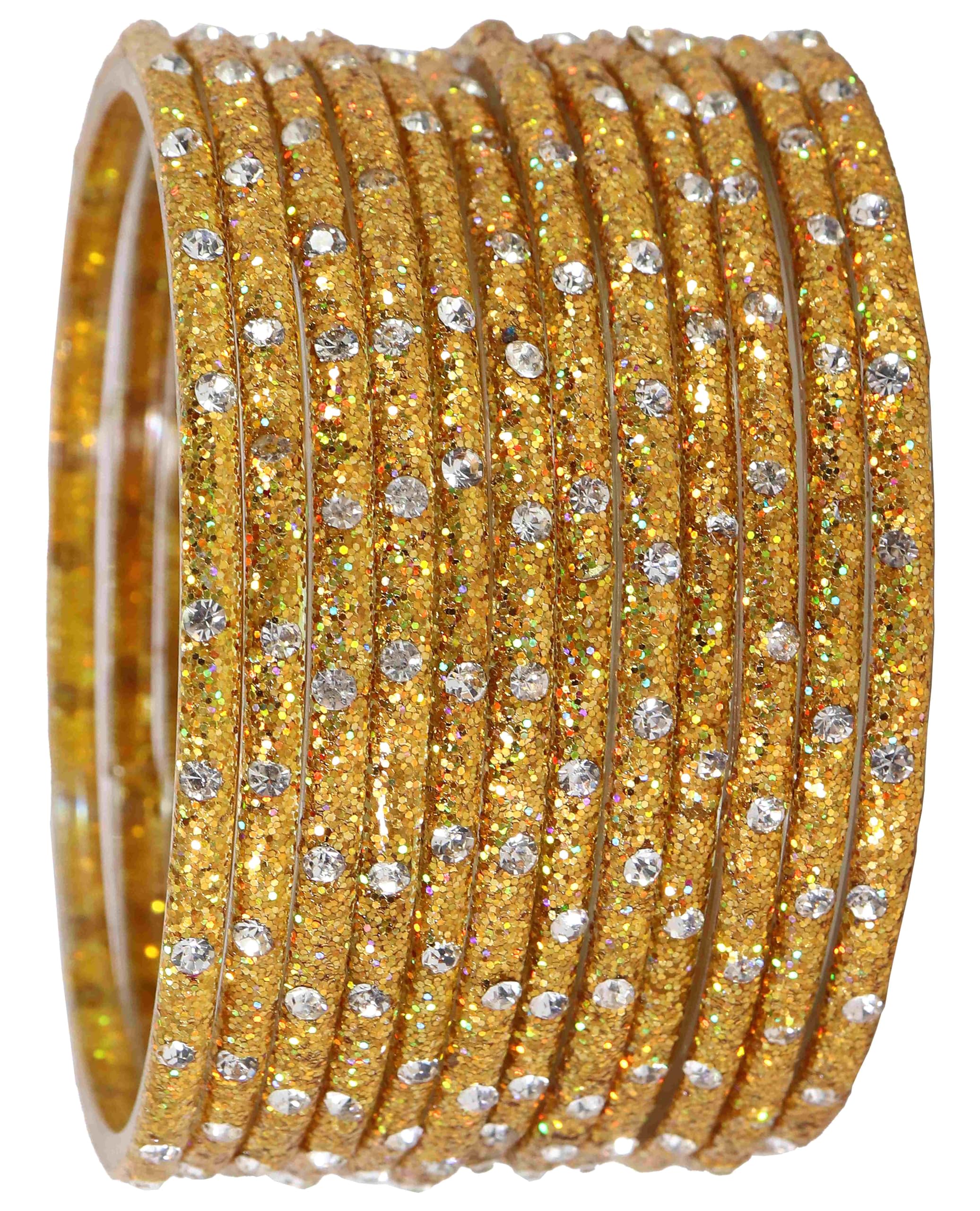 Glass Bangles Set with Diamond Stone Kanch ki Chudiyan